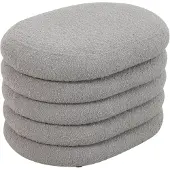 SVITA Blossom S Hocker Mit Stauraum Sitzhocker Ottomane Boucle-Polster Hellgrau