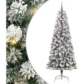 vidaXL Künstlicher Klappbarer Weihnachtsbaum Grün und Weiß 240 cm 3395619