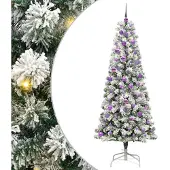 vidaXL Künstlicher klappbarer Weihnachtsbaum Grün und Weiß 210 cm