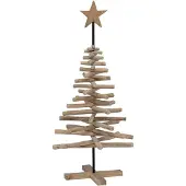 vidaXL Weihnachtsbaum mit Ständer Braun 120 cm Massivholz Teak 42017949