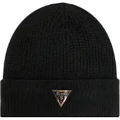 GUESS Strickmütze "BEANIE", Herren, schwarz, Strick, Kunstfaser, unifarben, Mützen Strickmütze, mit Markenlabel