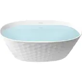 Beliani Freistehende Badewanne Weiß Acryl 150 x 75 cm Oval Diamantmuster Modernes Design Badezimmer