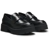 HUGO Loafers aus Kunstleder mit Stack-Logo Grösse 38