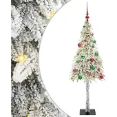 vidaXL Weihnachtsbaum mit 150 LEDs Weiß 150 cm PE und Stahl 3396224