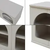 En.casa Fernsehtisch 'Trorhun' mit 6 offenen Fächern 140 x 38 x 48 cm Grau