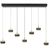 Neuhaus PURE Falling Rings LED-Hängelampe, schwarz, 132 cm, 7-fl. - , Falling Rings, dimmbar, Schwarz, für Wohnzimmer, Metall, Modern