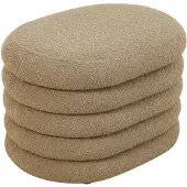 SVITA BLOSSOM S Hocker mit Stauraum Sitzhocker Ottomane Boucle-Polster Hellbraun