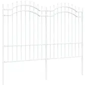 vidaXL Gartenzaun WOERDEN 240 x 190 cm Pulverbeschichteter Stahl Weiß