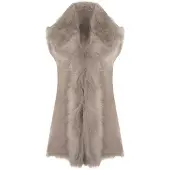 Infinity Leather Lange Toscana-Lammfellweste für Damen – Sorocaba