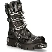 New rock Schwarze Gothic-Stiefel mit Spikes bis zur Wade-727-S1