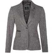 TruClothing Damen-Blazer aus Tweed im 1920er-Jahre-Stil mit Fischgrätenmuster in Grau