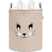 Sipo Koš na hračky XL se šňůrkou, skládací bavlněný / 63 l, Rabbit