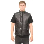 Infinity Leather Klassische Herren-Pufferweste aus Leder – Nottingham