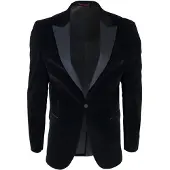 TruClothing Schwarzer Herren-Smoking-Anzug-Blazer aus Samt