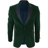 TruClothing Herren-Blazer aus grünem Samt-Dinner-Smoking-Anzug