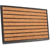 NYVI Fußmatte Kokos - 45x75 cm Rechteckig - Streifen Horizontal