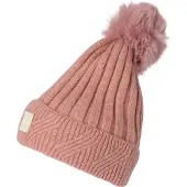 Chillouts Bommelmütze , Damen, rosa (rose), Feinstrick, Baumwollmischung, unifarben, Mützen Bommelmütze, elastisch, Formbeständig, gefüttert, mit breitem Umschlag