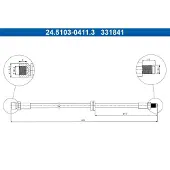 Ate Bremsschlauch 24.5103-0411.3 für Porsche 924
