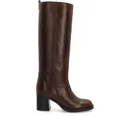Manfield Braune Lederstiefel mit Absatz | Größe 42