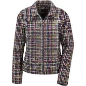 MADELEINE Jackenblazer "Tweedblazer Moderner Kurzblazer mit Zipper" Edler Multicolour-Tweed