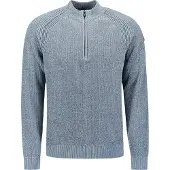 No-excess Pullover Half Zip 2 Colored Chenille Dusty Blue Größe: XL | Pullover Outlet | Herren | Blau