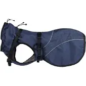 Trixie Duo Hundemantel L Blau wasserfest reflektierend Wärmegrad 2 Rücken 62 cm Bauch 70-100 cm