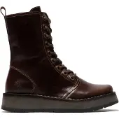 Fly london Damen RAMI043 Lässige Lederstiefeletten mit Schnürung, Braun