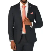 Paul Andrew Marineblauer Herrenblazer aus Wollmischung und Tweed