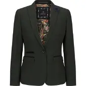 TruClothing Damen Tweed Grün Karierter Blazer Wolle Klassische Jacke