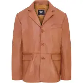 Infinity Leather Herren-Blazerjacke aus italienischem Leder mit 3 Knöpfen – Fauske