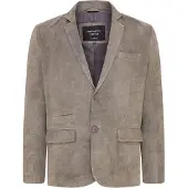 Infinity Leather Graue schmale italienische Blazerjacke aus Ziegenwildleder für Herren - Somero