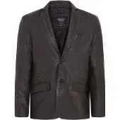 Infinity Leather Schwarze schmale italienische Blazerjacke aus Leder für Herren - Somero