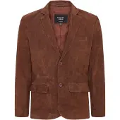 Infinity Leather Herren Schmaler italienischer Blazer aus Ziegenwildleder in Braun - Somero