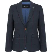 Paul Andrew Marineblauer, taillierter Tweed-Blazer für Damen
