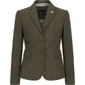 TruClothing Olivgrüner Tailored Fit Tweed-Blazer mit Fischgrätenmuster für Damen