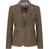 TruClothing Maßgeschneiderter Damenblazer aus Wollmischung mit Hahnentrittmuster in Braun