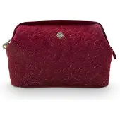 Pip studio Kulturbeutel Cosmetic Purse Velvet Quiltey Days Red weinrot