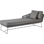 Diamond Garden Milos Daybed links Edelstahl/Rope inkl. Sitz & Rückenkissen