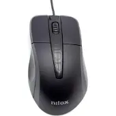Nilox MOUSB1001, rechts, Optisch, 1000 DPI, Schwarz