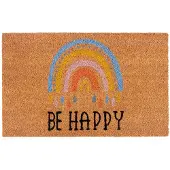 NYVI Fußmatte Kokos - 40x70 cm Rechteckig - Be Happy Rainbow