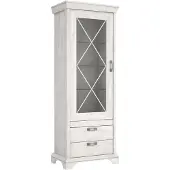 Forte Vitrine "Kashmir", weiß (pinia weiß), B:78,3cm H:210,3cm T:48,2cm, Dekorfolie, FSC-zertifizierter Holzwerkstoff, Floatglas, Metall, Schränke, Vitrine, Breite 78 cm