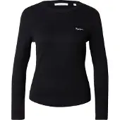 Pepe Jeans für Damen. PL5000025 Betina T-shirt schwarz (M), Lässig, Baumwolle, Langarm