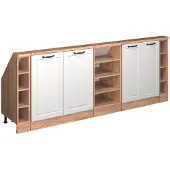 Vicco Dachschrägenschrank-Set Rion, 5er Set, Weiß Landhaus/Goldkraft Eiche/Goldkraft Eiche