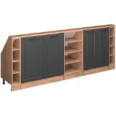 Vicco Dachschrägenschrank-Set Rion, 5er Set, Anthrazit Landhaus/Goldkraft Eiche/Goldkraft Eiche