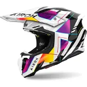 Airoh Twist 3 Rainbow Weiß Lila Motocross Helm Größe XL