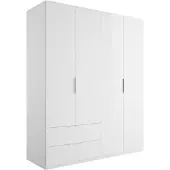 Die Möbelfundgrube Kleiderschrank weiß hochglanz - Schubladen - 162 cm - ESPRESSO