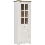 Die Möbelfundgrube Vitrine mit Beleuchtung Schneeeiche - weiß Breite 76 cm - ILOPPA