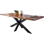 Massivart Esstisch Baumkantentisch 220 cm massiv lackierte Akazie - TIM