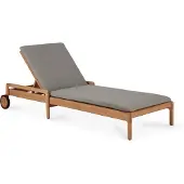 Ethnicraft Jack Gartenliege verstellbar mit Stoffauflage Teak 216x84 cm