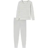 Schiesser Schlafanzug "Casual Essentials" 2 tlg. wärmende Frottee-Qualität, Rundhalsausschnitt, langärmelig